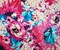 Pink-Purple-Multi Poly Floral Printed Pebble Crepe Woven Fabric By the Yard